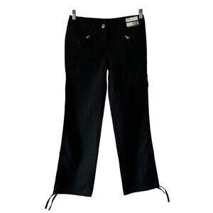 New York & Company Black City Twill Cargo Pants Woman Size 2 Low Rise Boot Cut